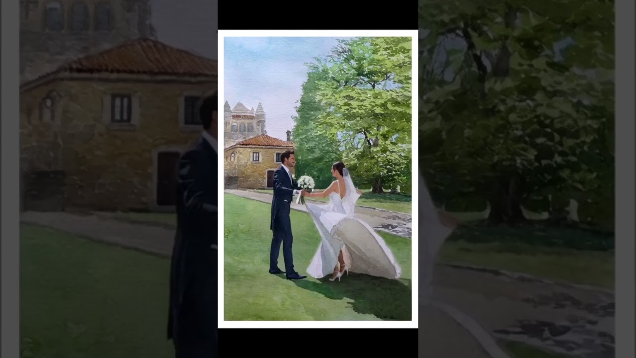 Animación de una acuarela pintada por encargo a partir de una foto. #cuadrospersonalizados