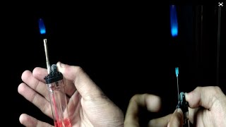 Cara Membuat Api Biru Kecil dari Korek Gas || how to make a small blue flame from a gas lighter