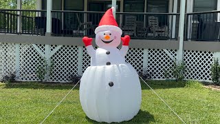 2005 RARE Chrisha Creations Air o Motion snowman pop-up animated inflatable