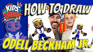 How to Draw Odell Beckham Jr for Kids - Los Angeles Rams Football