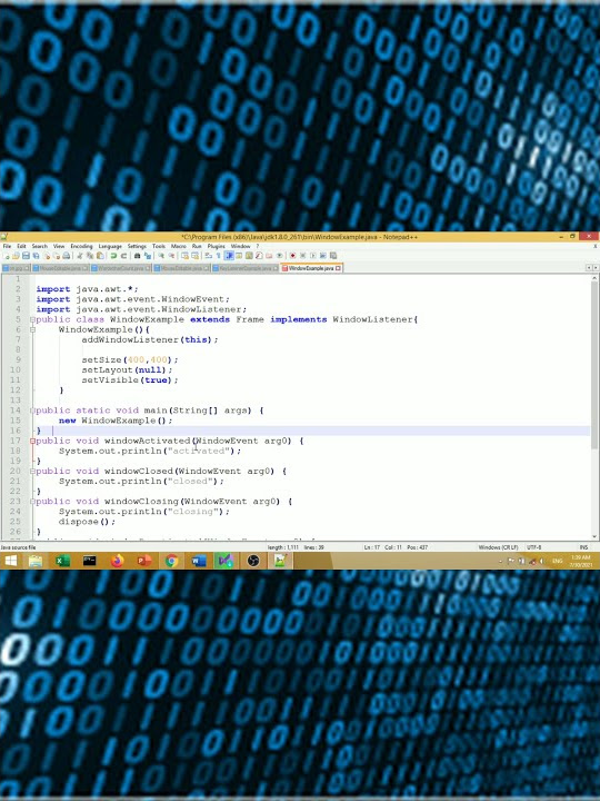 Java Frames windowListener in Tamil || English - YouTube