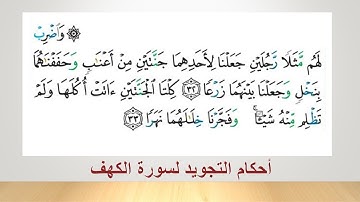 شرح احكام التجويد لسورة الكهف من الاية رقم  32 إلى 38