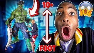 I SURPRISED THE KID'S WITH A LIFE SIZED INCREDIBLE HULK!!?