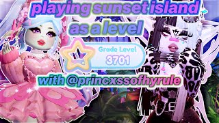 playing sunset island as a LEVEL 3700+ with @princxssofhyrule !  ˚｡⋆୨୧˚royale high˚｡⋆୨୧˚