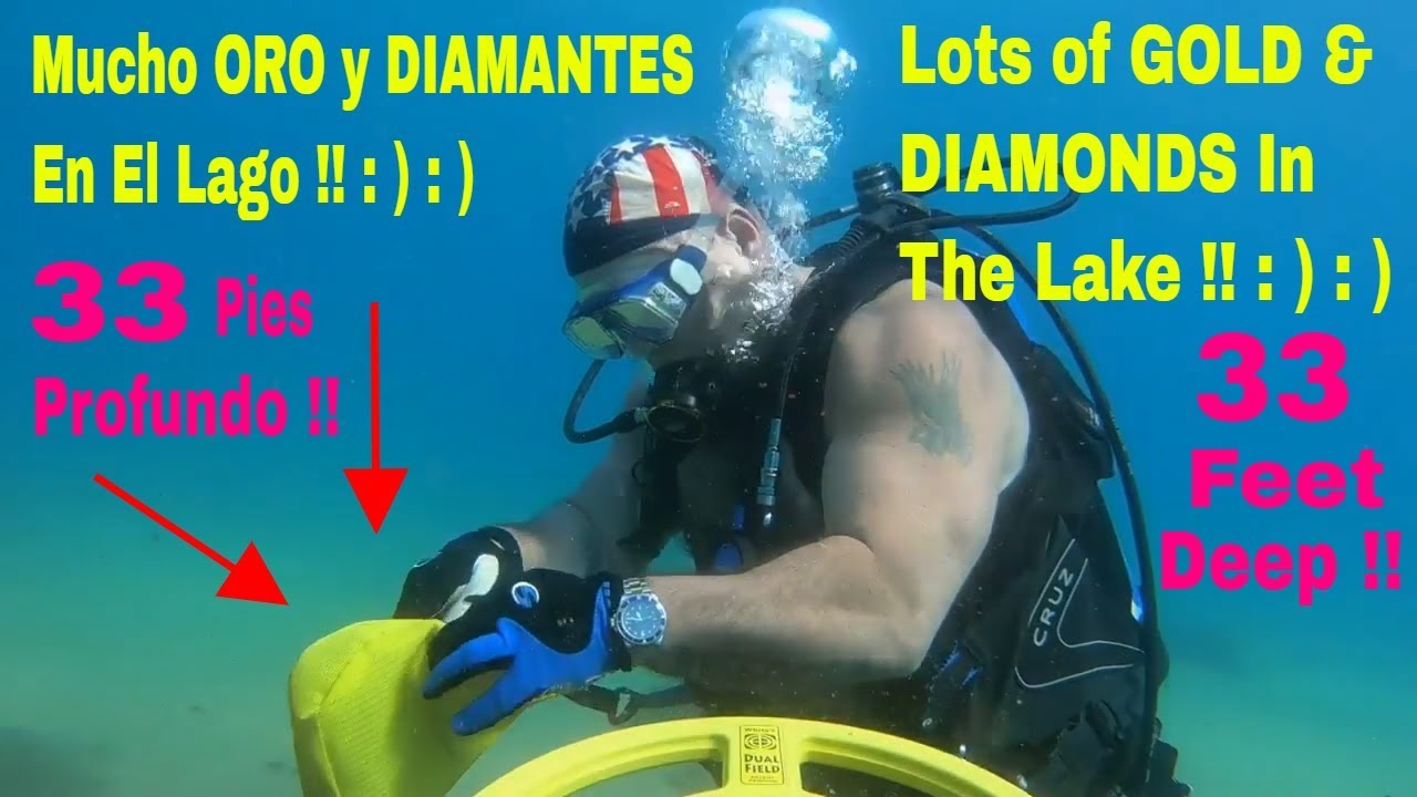 Found Gold Scuba Diving a Lake ! Encontramos Oro en el Lago ! Deteccion