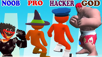 NOOB vs PRO vs HACKER vs GOD in Monster Run 3D vs Giant Rush Gameplay - PikaName Game