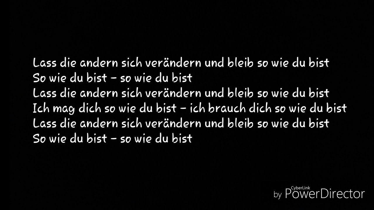 So wie du bist (lyrics) - YouTube