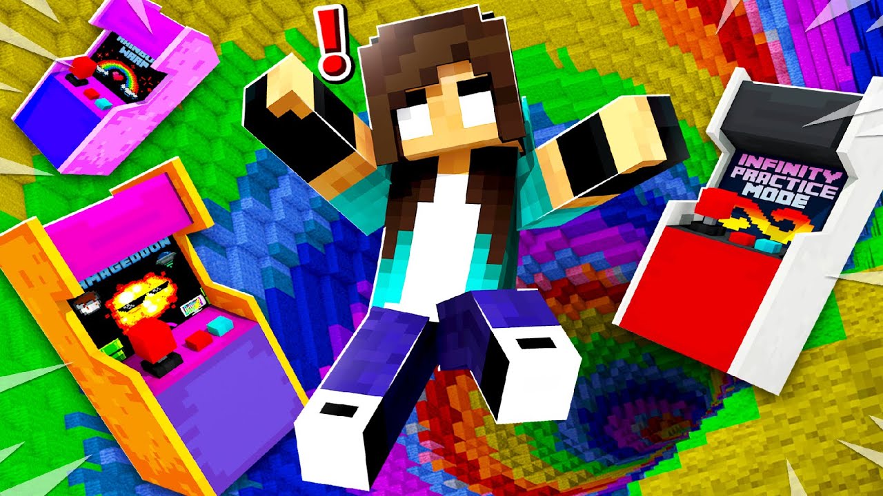 noob Girl plays my SECRET NEW Minecraft Game... (Arcade Dropper)