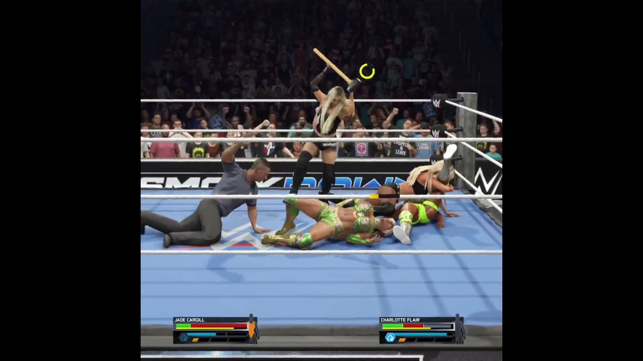 Лив Морган против Джейд Каргилл против Тиффани Страттон в режиме Universe в WWE 2K25 