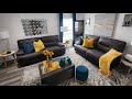 FALL / AUTUMN FAMILY ROOM USING MUSTARD YELLOW AND TEAL