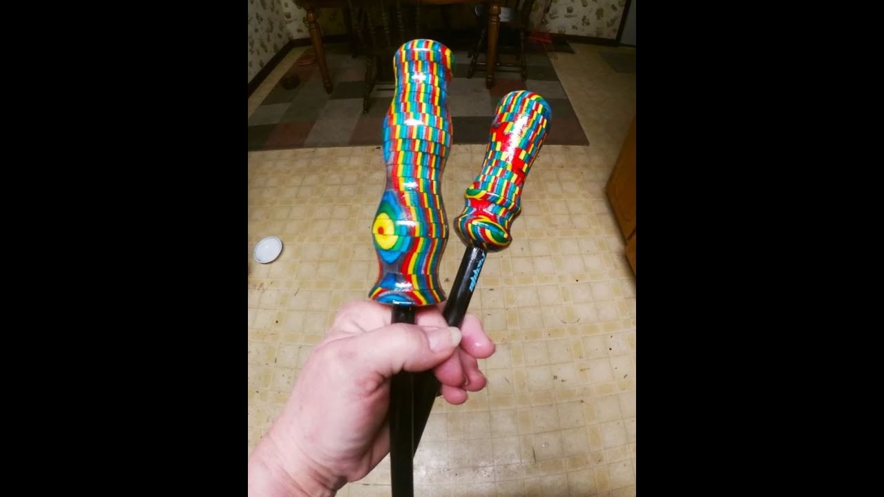 Wood turning Different patterned ferro rod handles - YouTube