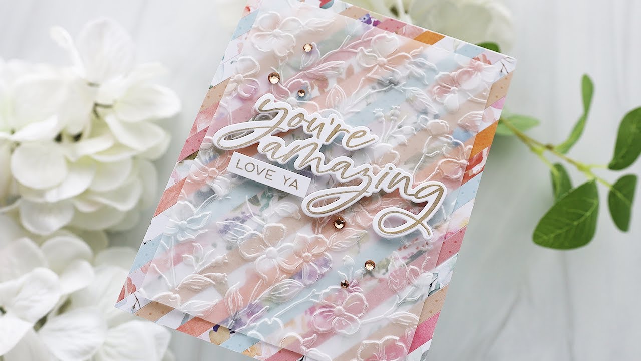 Easy Card using Paper Strips and Vellum With Joy Baldwin YouTube