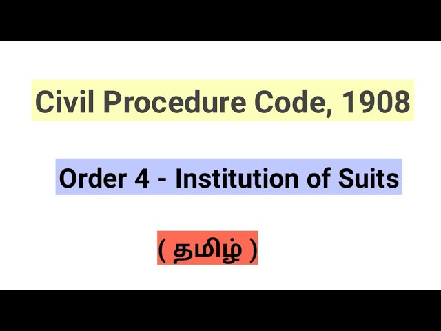 Order 4 & section 26 CPC: Institution of suit || Explaination in hindi ||  #universallaws - YouTube