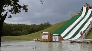 Original Girl Does Back Flop Off Water Slide Fail