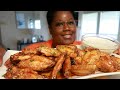 HONEY OLD BAY WINGS COOKING AND EATING