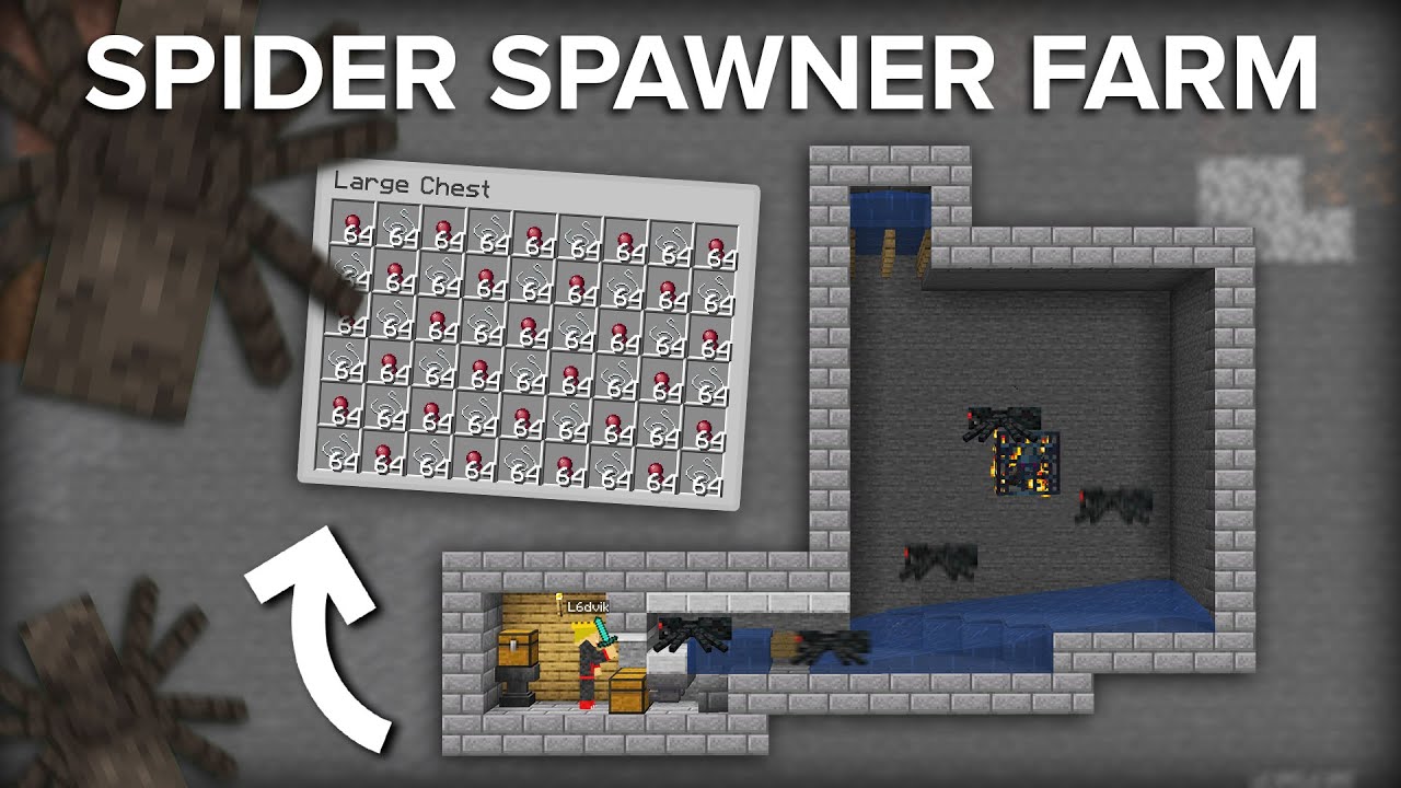 Minecraft Spider Spawner XP Farm - Easy and Reliable Build - YouTube