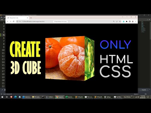 IMPROVED Spinning Cube 🟥🔶 with only HTML CSS, no libraries, without js.
