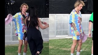 Justin Bieber dancing at Coachella with friends Chaz Somers & Josh Mehl - April 13, 2018