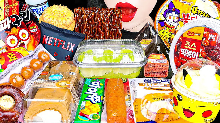 ASMR CONVENIENCE STORE FOOD 다양 편의점 꿀조합 먹방 FIRE NOODLE TTEOKBOKKI DESSERTS JELLY CANDY EATING MUKBANG