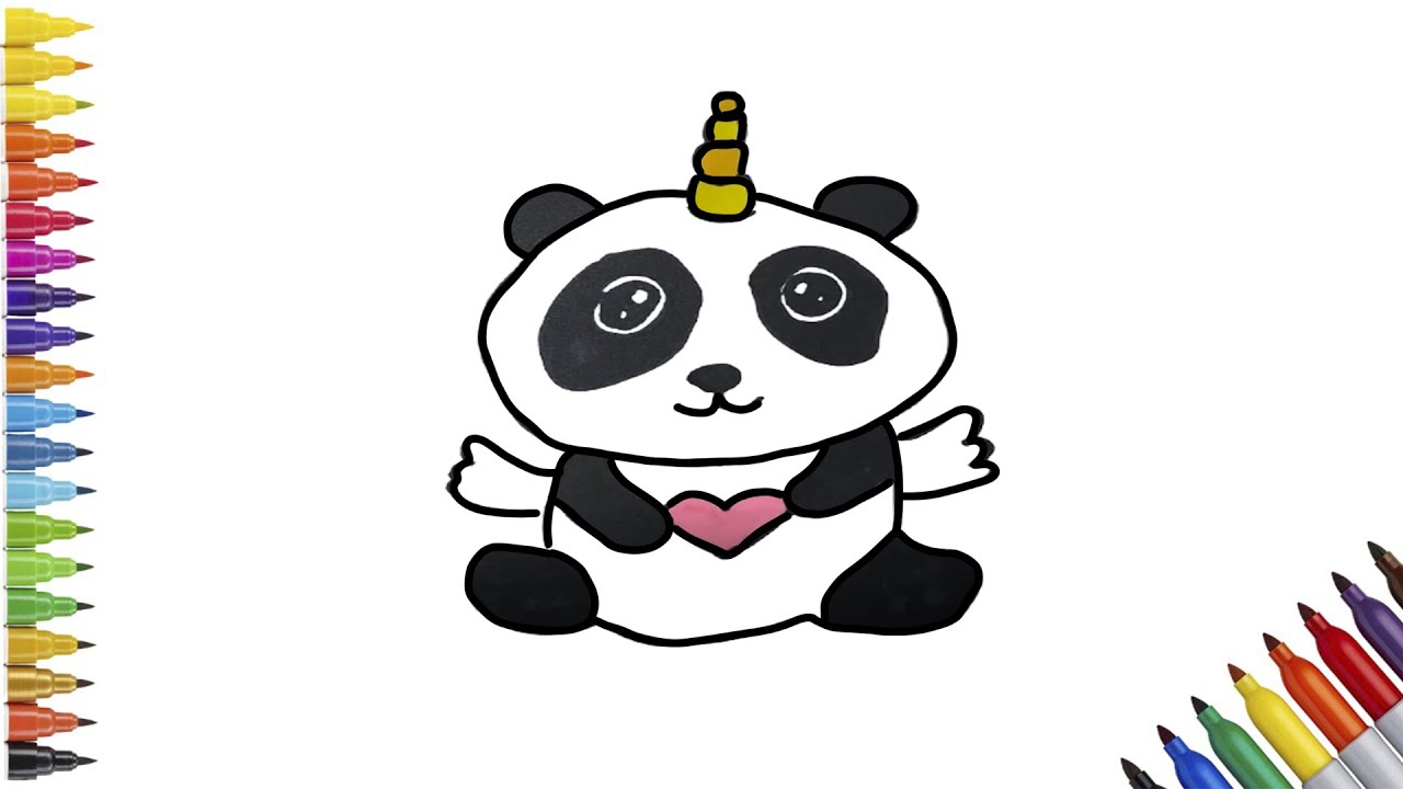 Panda Rasm Bolalar uchun panda chizish/Drawing the panda for children/Рисуем панду ...