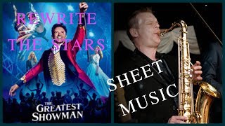 How to Play Rewrite the Stars - music sheet notes for saxophone