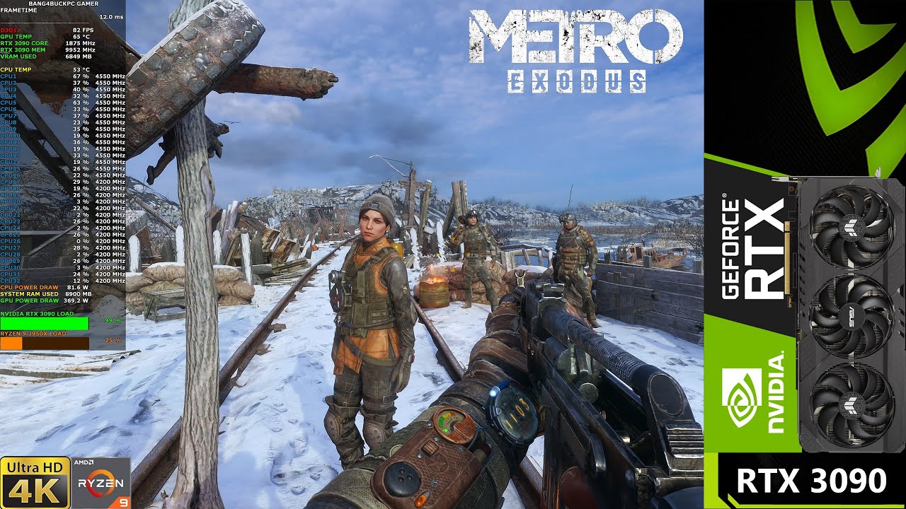 Metro Exodus Extreme Settings , Ultra Ray tracing , DLSS 4K | RTX 3090 ...