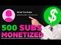 How to get monetized on youtube with 500 subs