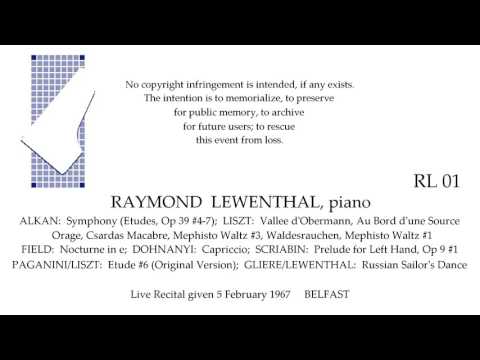 RAYMOND LEWENTHAL Recital   5 February 1967   BELFAST