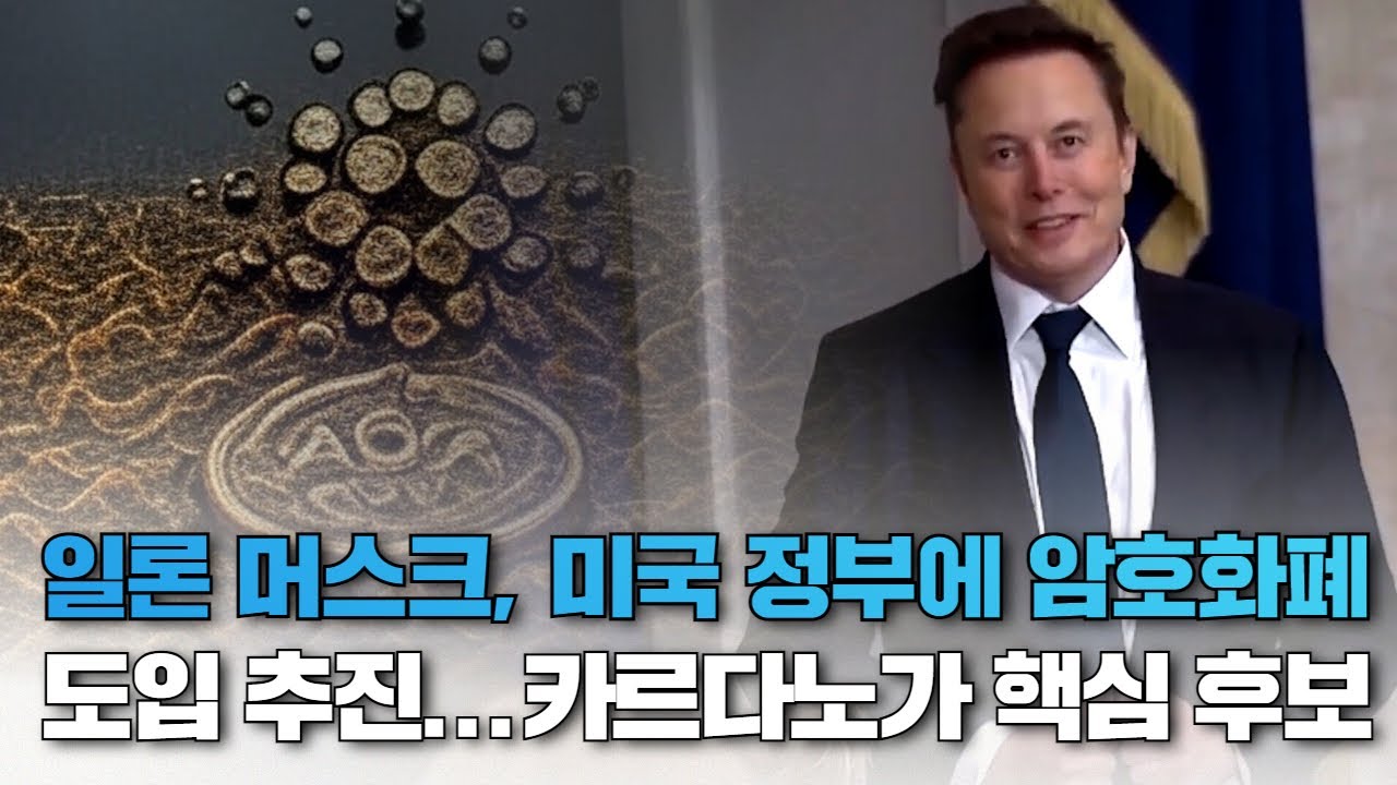 일론 머스크, 미국 정부에 암호화폐 도입 추진...카르다노가 핵심 후보