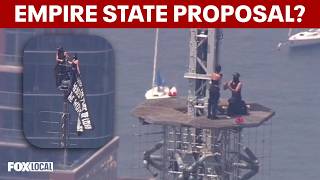 Download lagu Partner proposes on Empire State Building spire after climbing to raise flag