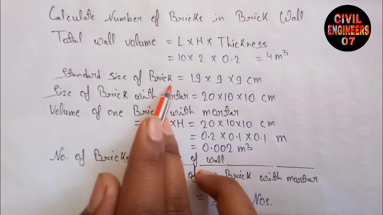 Calculate Number of Bricks in Wall Formula for Brick Calculation