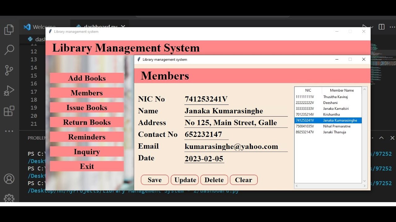 How to make a Library Management System in Python - Part 5 - Sinhala ...
