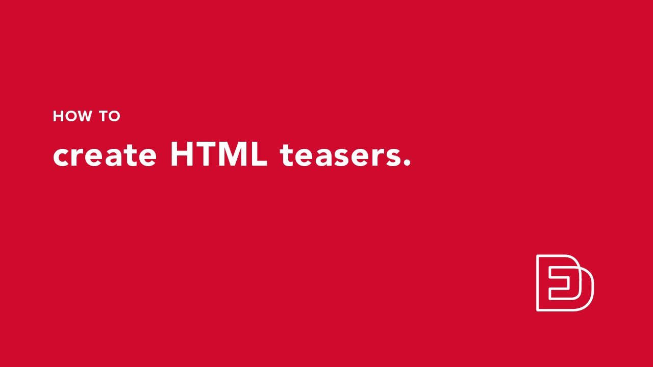 How to create HTML teasers - YouTube