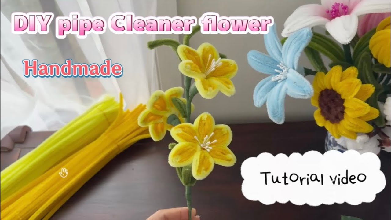 Tutorial | DIY pipe cleaners flower 🌼🤍| Beginner friendly #handmadecraft#gift#decoration 