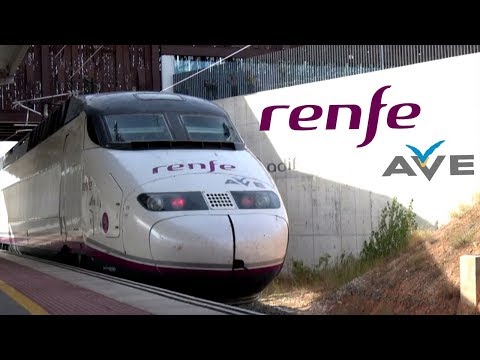 Very long Train AVE Renfe 4K | High-speed railway in Spain
