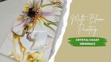 Multi-Bloom Abstract Fluid Art Acrylic Pour Painting. Shelee Art Style Bloom Technique