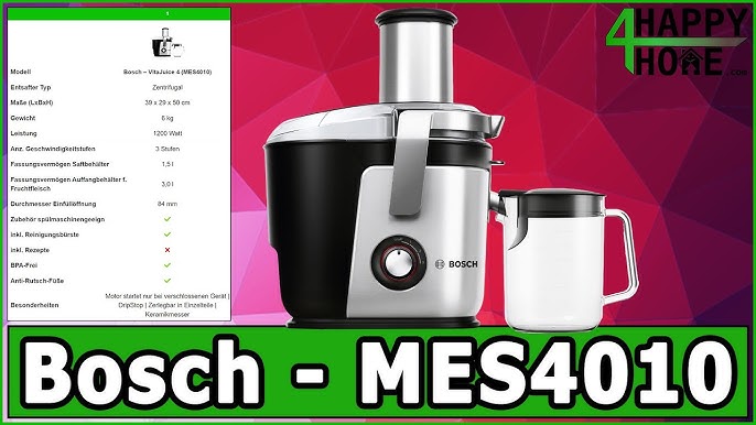 Bosch VitaJuice 4 juicer + juicing strawberry & apple juice - YouTube