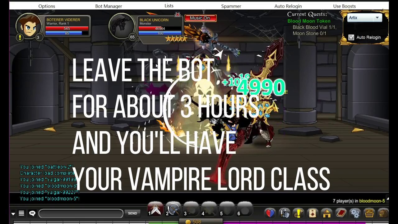 AQW Blood Moon Token bot (Vampire Lord Class) YouTube