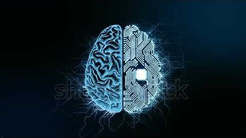Artificial intelligence (AI) brain animation, data mining, deep learning modern computer technologie