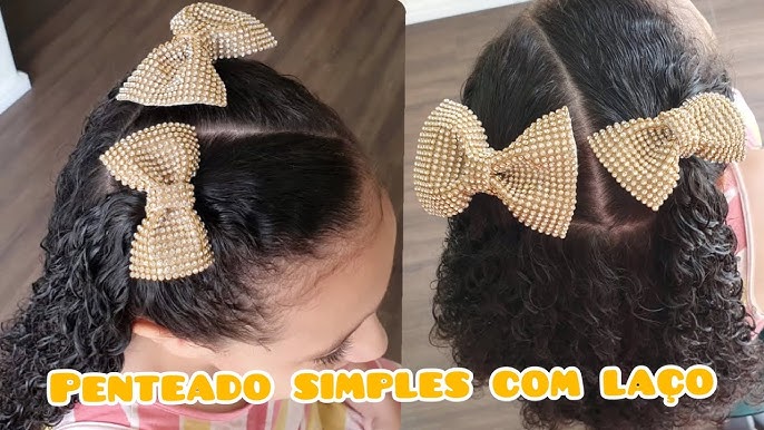 Penteado Infantil facil SEMI-PRESO para cabelo cacheado #81 I Sr e Sra  Martinez 