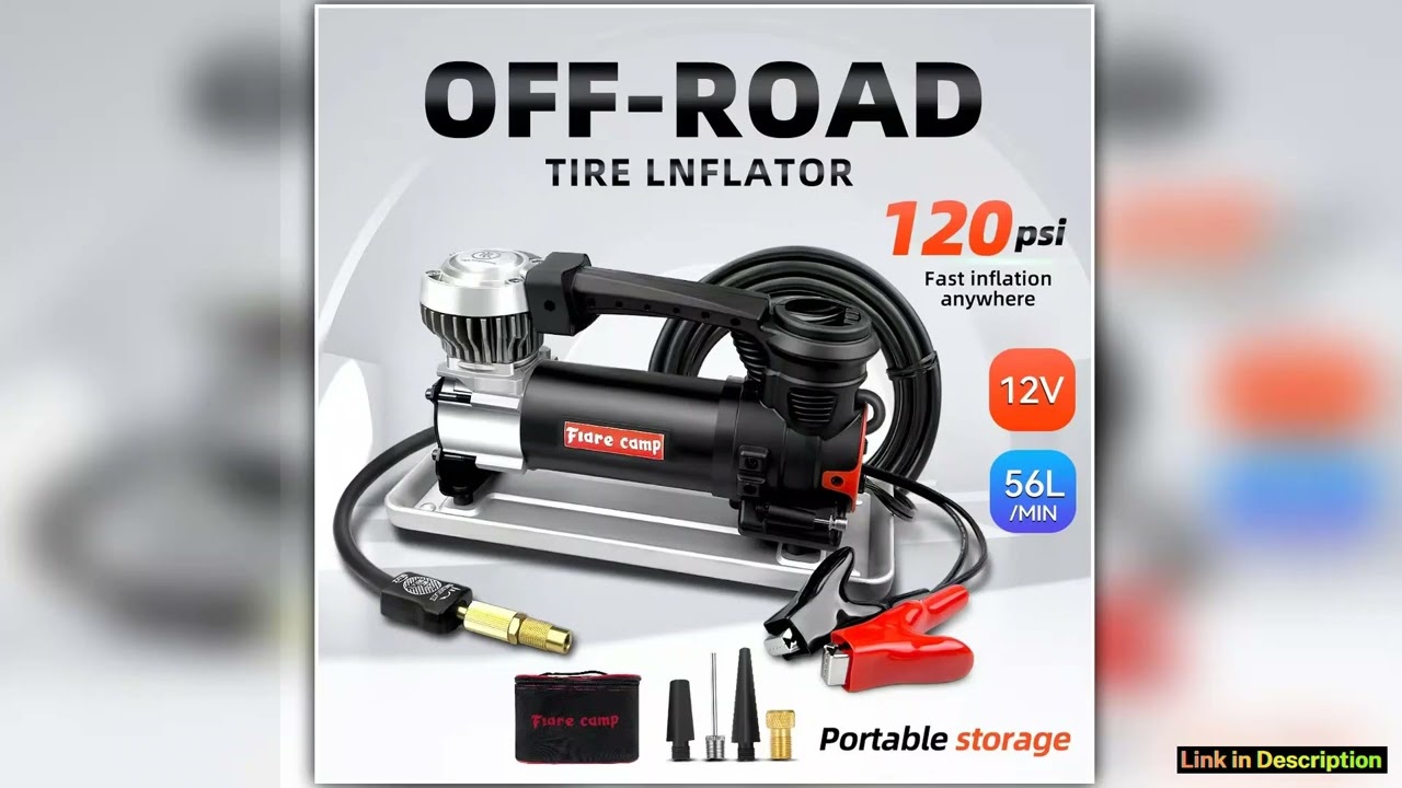 Intelligent Tire Inflator Portable OnOffroad Air Compressor for Car Truck SUV RV 12V Heavy Duty