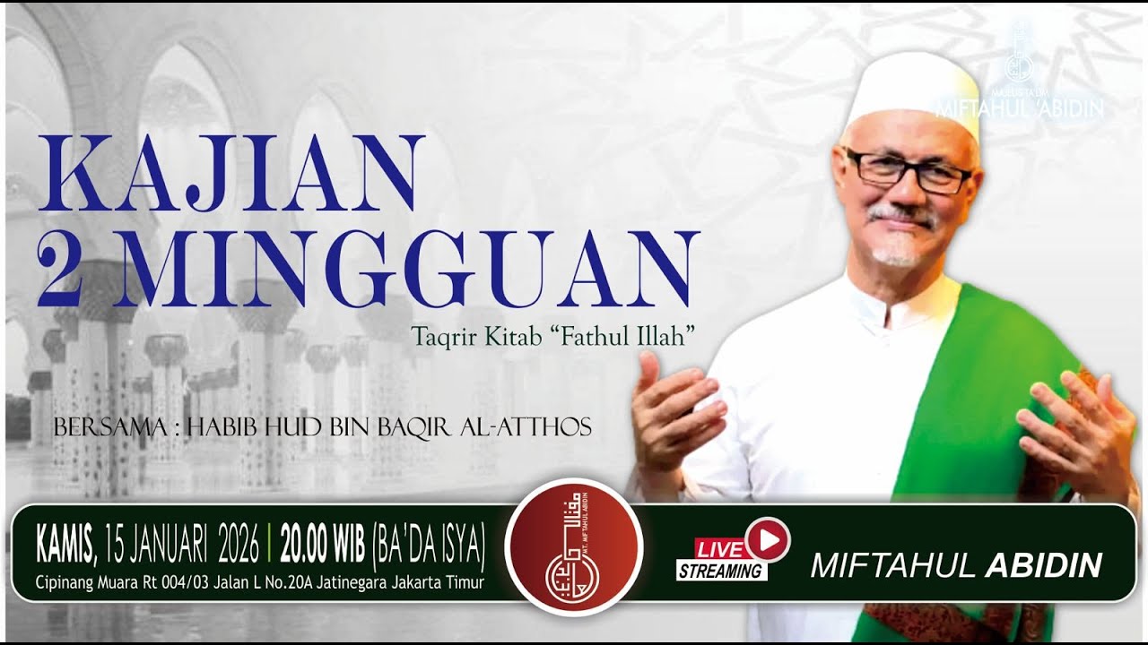 🔴Live | kajian rutin 2 minggu. kamis malam Takrir Kitab fathul illah 
bersama Habib Hud Bin Baqir A