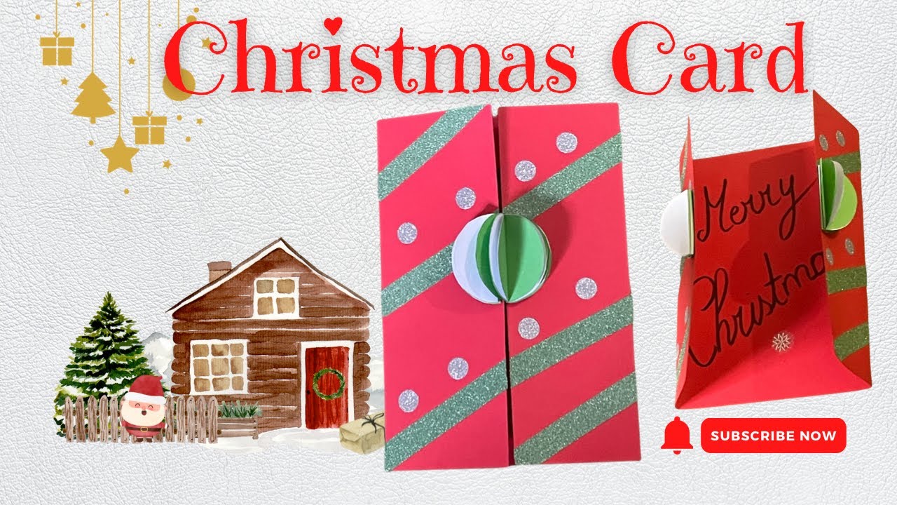 DIY easy Christmas Card #youtube #youtubecrafts #christmascardmaking # ...