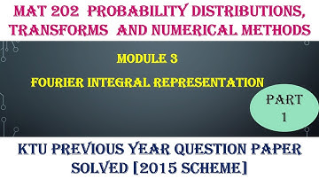 KTU S4 MATHS |MODULE 3 |PREVIOUS YEAR QUESTION PAPER SOLUTIONS| PART 1