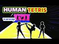 Human tetris 3 players | Immersive interactive warmup | hole in the wall | hard level #humantetris
