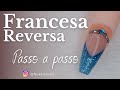 Francesa Reversa - Passo a Passo com Decoração de glitter azul