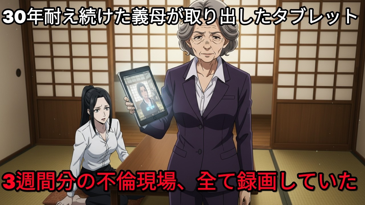 【実話】30年耐えた義母が最後に見せた証拠→嫁の不倫、全て録画