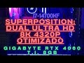 SUPERPOSITION: I7-14700KF + GIGABYTE RTX 4060 T.I. 8GB EM DUAL ULTRA HD 8K 4320P OTIMIZADO