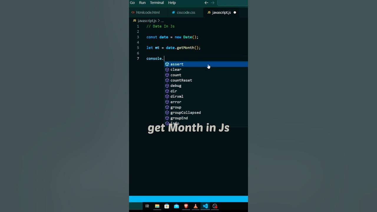 How To Get Month In Javascript