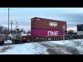 Eastbound: Four locomotives pulling intermodal freight | CPKC Belleville Sub | Jan. 3, 2026